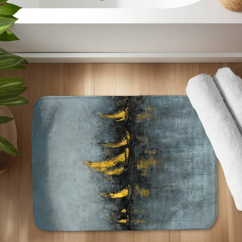 Set sail Bath Mat with Non-Slip Backing - Quick Dry Memory Foam Bathroom Rug - Absorbent - Modern Plush Spa-Style - Machine Washable