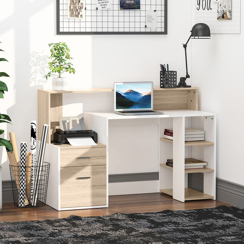 Computer Desk, Oak/White