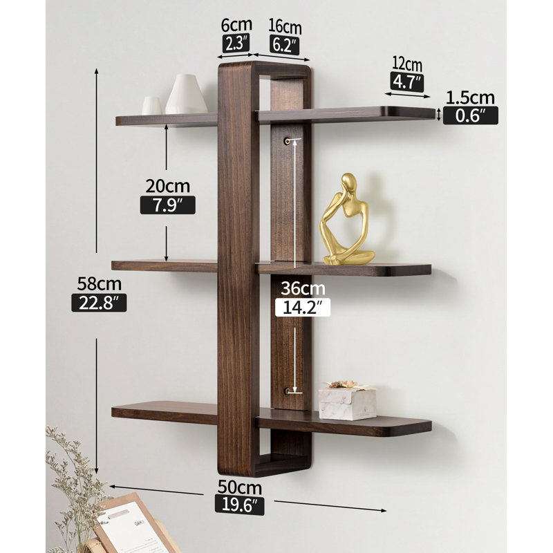 Floating Shelf, Brown Wood