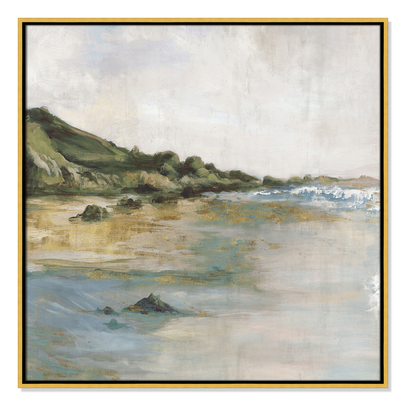 Tide’s Edge Print by , 31.5" H x 31.5" W, Gold