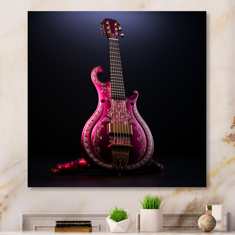 «Modern Guitare in Majestic Magenta» sur, H 30 po x l 30 po x P 1 po