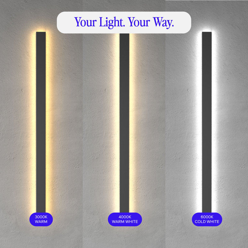 Svelte Outdoor Wall Lamp IP65/ Warm - 3000K, 24" H x 3.5" W x 2.2" D