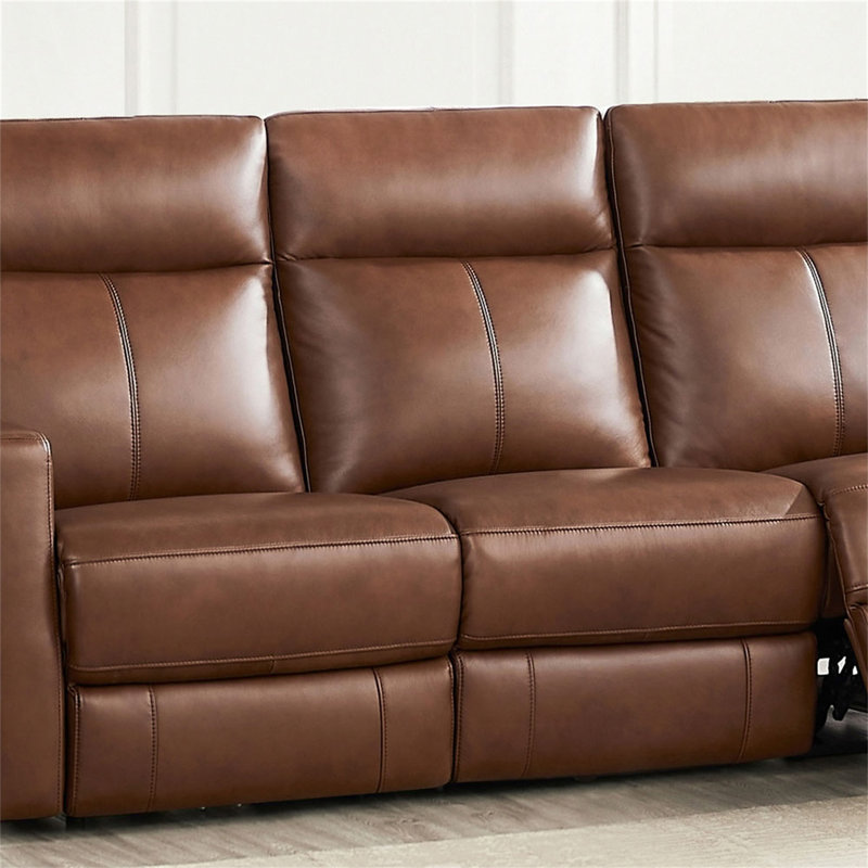 Canapé inclinable en cuir véritable de 86 po Gastonne