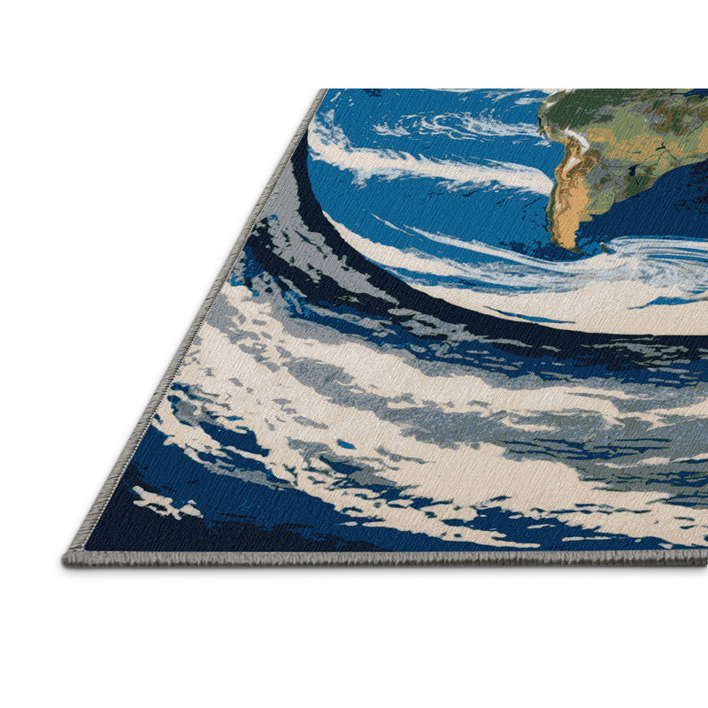 Machine Washable Space Gray Area Rug, Rectangle 8' x 12'
