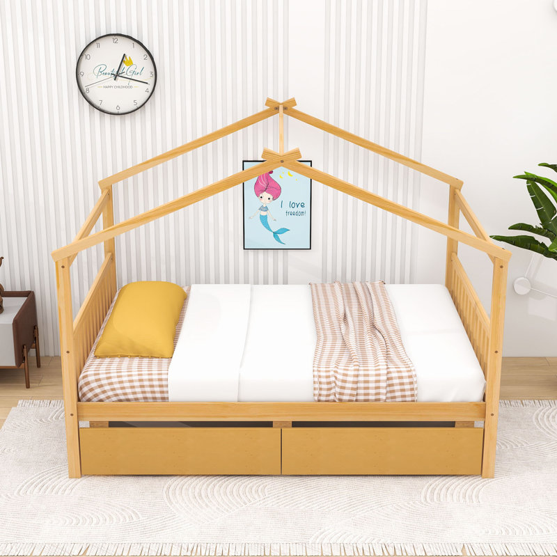 Lits 2 tiroirs Dailene par Gracie Oaks, Double, Naturel