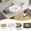 Meuble-lavabo simple flottant de 40 po avec lavabo ovale en céramique, armoire de salle de bain moderne en bois massif, drain inclus-844269481