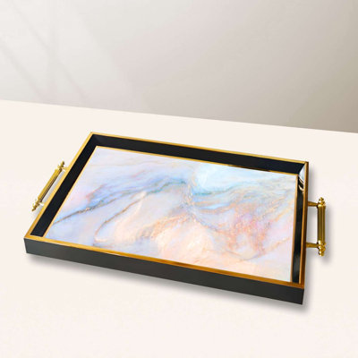 Elegant Glass Serving Tray, 19.7 x 11.4 x 1.4 inches | 100% High-Quality Glass | Perfect for Entertaining & Serving | Stylish and Functional Design for Home & Parties | Durable and Easy to Clean