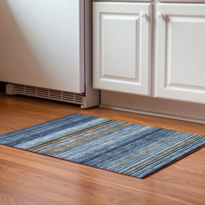 Premium Machine Washable Prisco Navy Rug