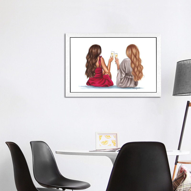 Cheers by Elza Fouche - Print on Canvas, 101.6 cm H x 66.04 cm W x 1.91 cm D, White Framed