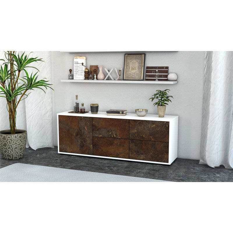 Wulff Unfinished TV Stand for TVs up to 60", Rust / Matte White