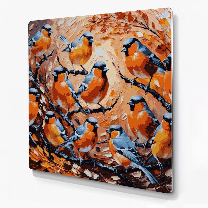 Oiseaux, art mural brun, H 144 po x l 144 po x P 0,05 po