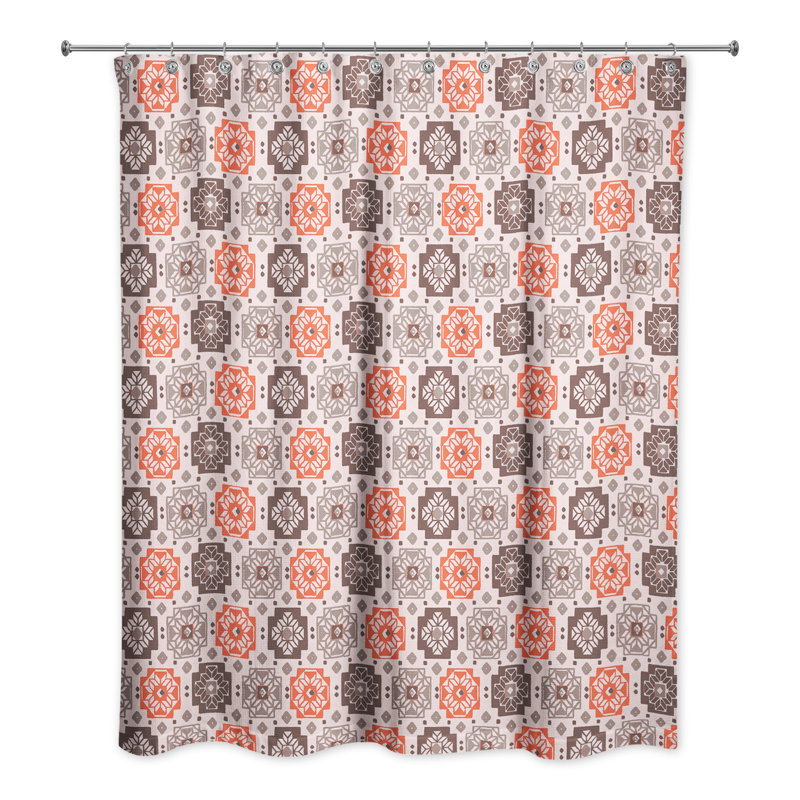 Hansley Floral Shower Curtain, Red