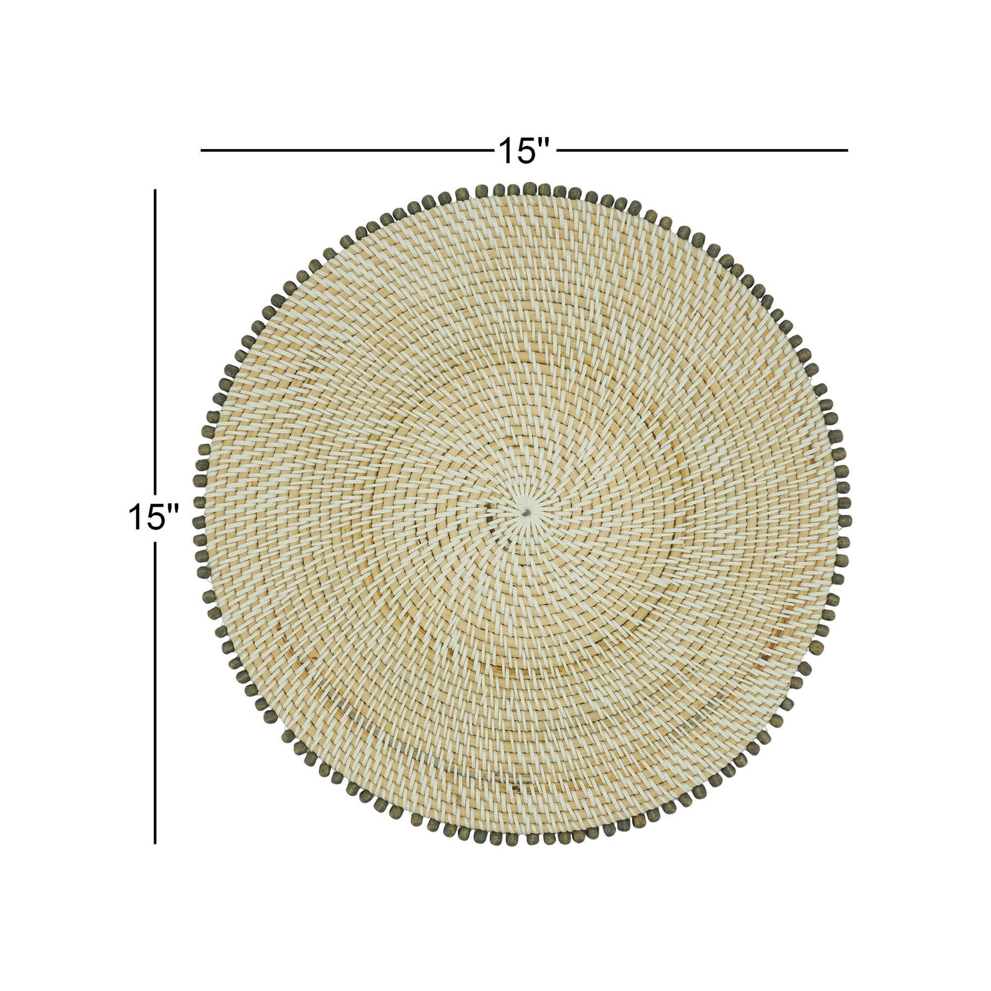 Dempsey Rattan Round Placemat, Gray