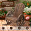 Outsunny Wooden Adirondack Rocking Chair Outdoor Carbonized Wood Colour
