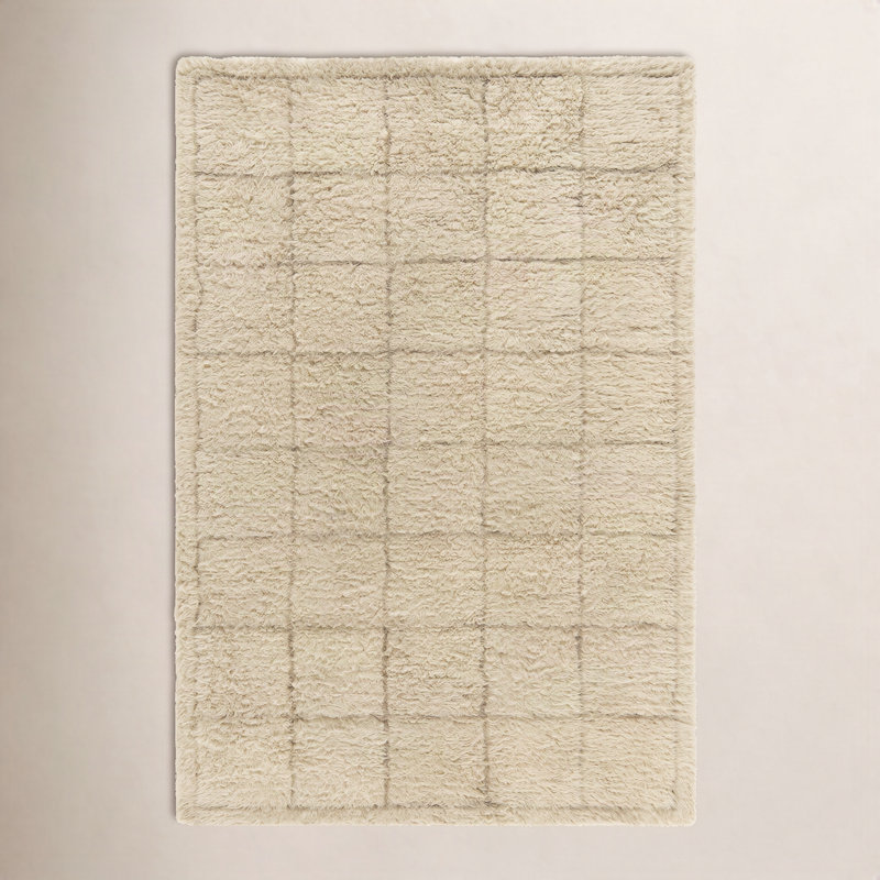Tapis à poil long Anemone Grid, Rectangle 5 pi x 7 pi 6 po