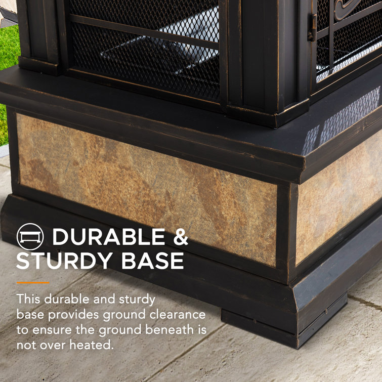 Fleur De Lis Living Sofie Heirloom Slate Wood Burning Fireplace u0026 Reviews |  Wayfair