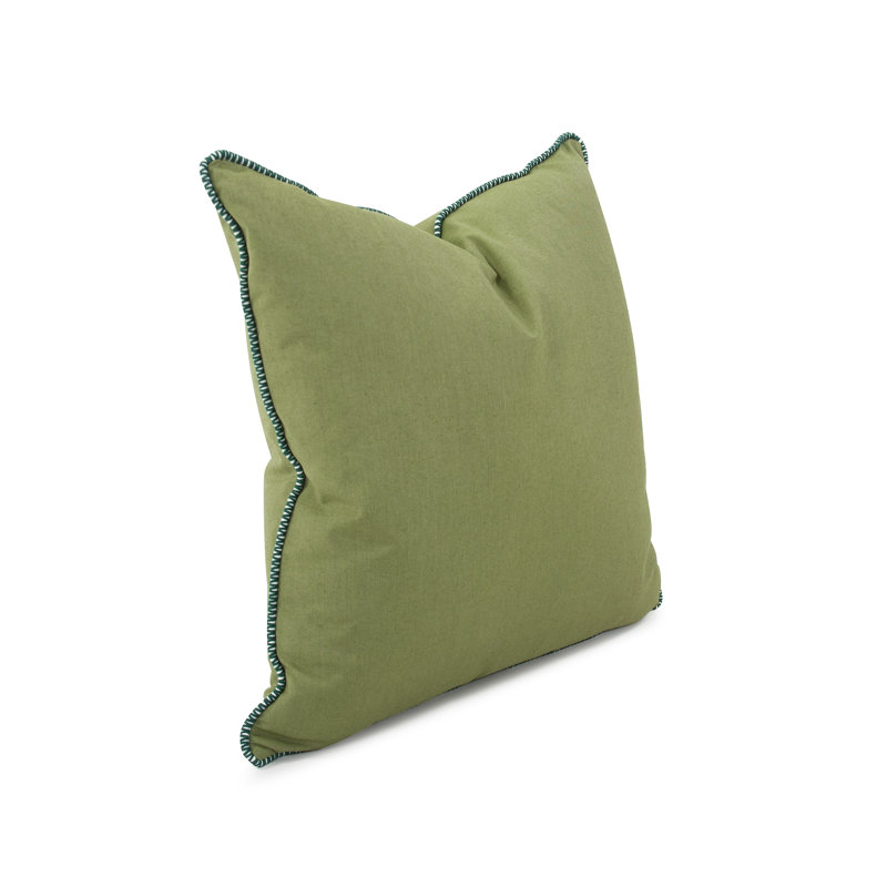 Delijah Sunbrella® Throw Square Indoor/Outdoor Pillow Cover & Insert, Seascape Moss, 24" x 24"