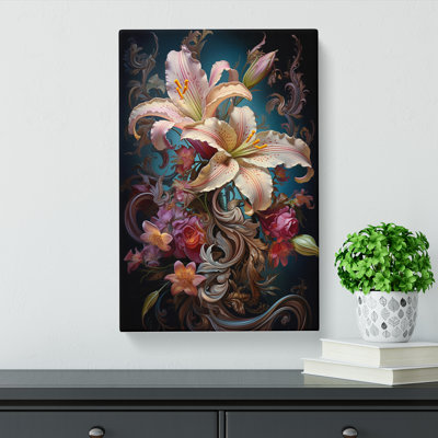 Lily Flower Baroque No.2 - Wrapped Canvas