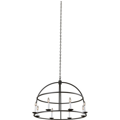 Wickenburg 8 LT Black Iron Chandelier Kalco