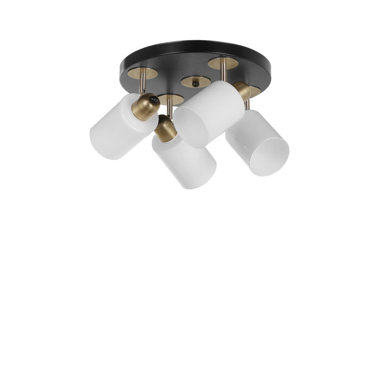 Glass Spotlight, Black/Satin Gold