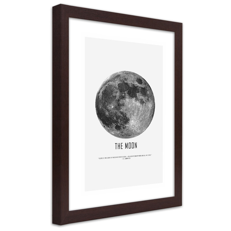 Moon - Single Picture Frame Print, 100cm H x 70cm W, Brown