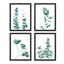 «Vibrant Teal Forest Plant», ensemble de 4 impressions florales encadrées sur papier, 4 pièces-93012251-93012252