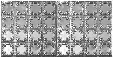 Victorian 48.5'' L x 24.5'' W Tin Glue Up Ceiling Tile In Shiny Silver Chelsea Decorative Metal Co