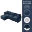Canapé modulaire en L 105 po avec repose-pieds modulaire de 105 po en L chenille doux-2050893330
