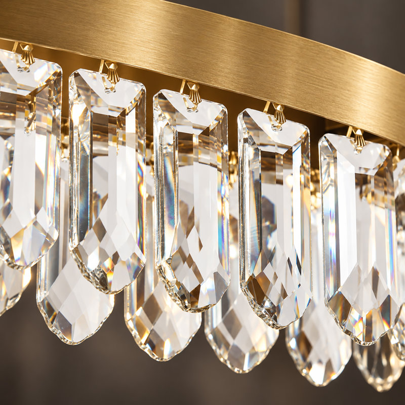 Luminaire suspendu pour îlot de cuisine en cristal à 1 lumière DEL Barela