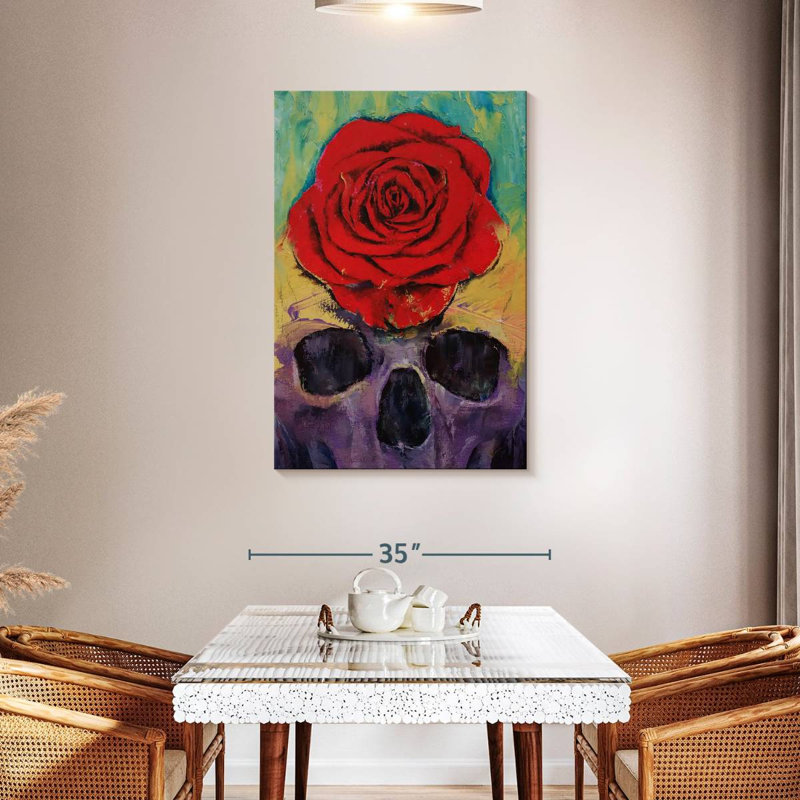 Hitzel Skull Rose, 45" H x 30" W
