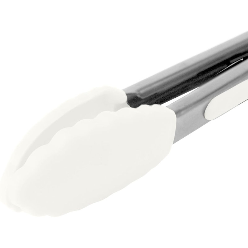 Mini pinces en silicone Tovolo, Acier inoxydable / blanc