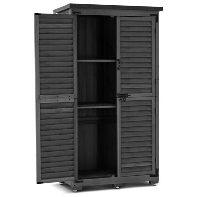 Garden 3 ft. W x 2 ft. D Outdoor Storage Tool Shed, Garden Storage Cabinet with Lockers