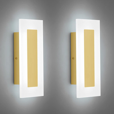 Modern LED Acrylic Wall Sconce  Lightfor Bedroom Corridor Stairs Bathroom Indoor Lighting Fixture Lamps Home Room Decor (2- Pack)…