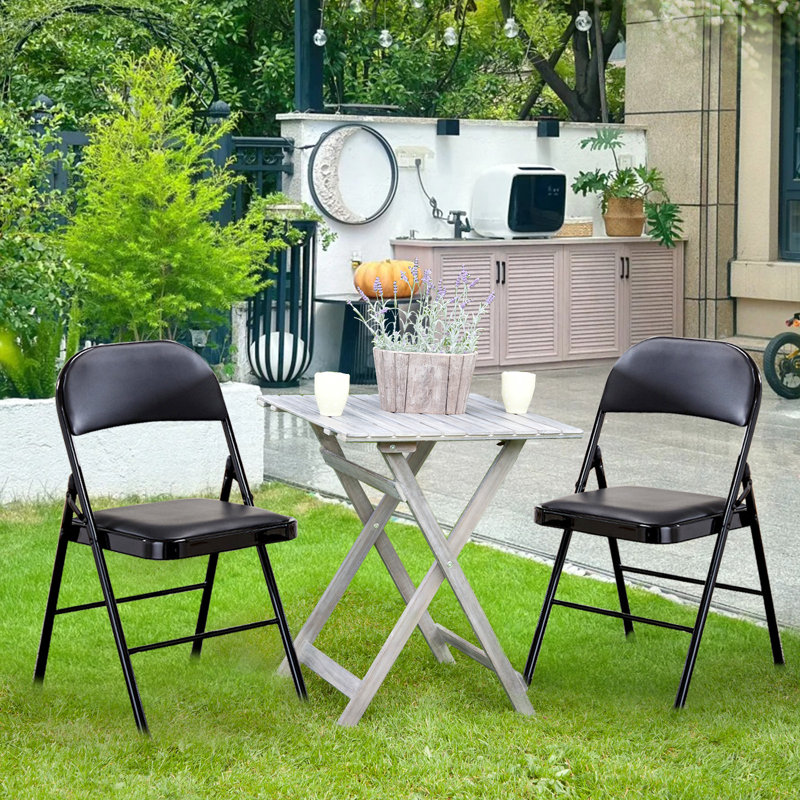 Leather Padded Folding Chairs, Sturdy Metal Foldable Chairs, Easy To Use And Store, Outdoor And Indoor, For Home, Office, Party