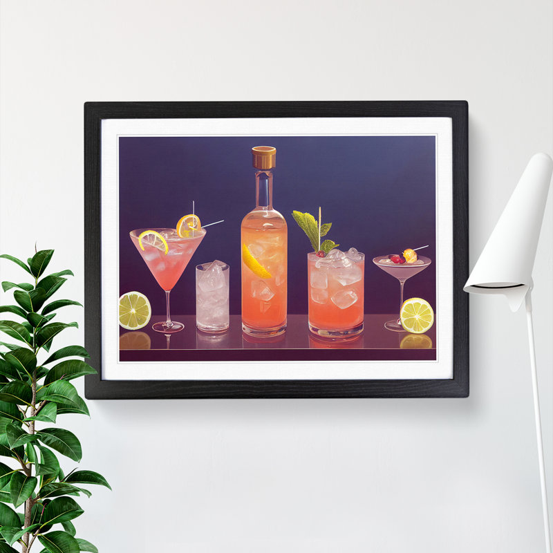 Modern Cocktail Vol.4 - Framed Print, Black, 46cm H x 64cm W x 2cm D