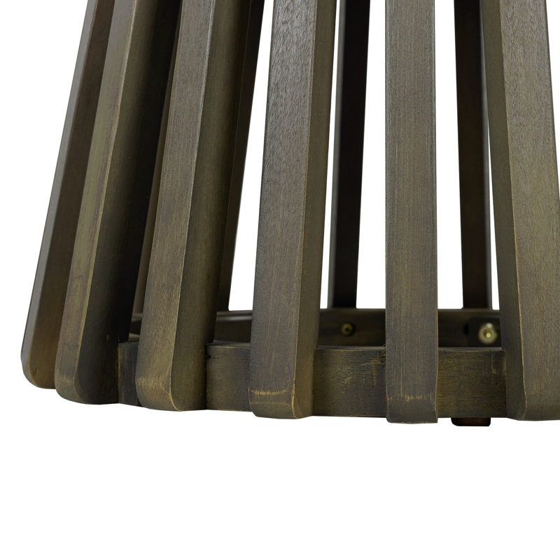Table d'appoint d'extérieur en bois pour le patio, table basse ronde pour la cour arrière, pelouse et balcon, Gris