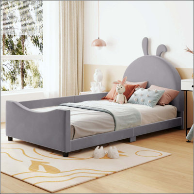 Upholstered Daybed With Rabbit Ear Shaped Headboard
