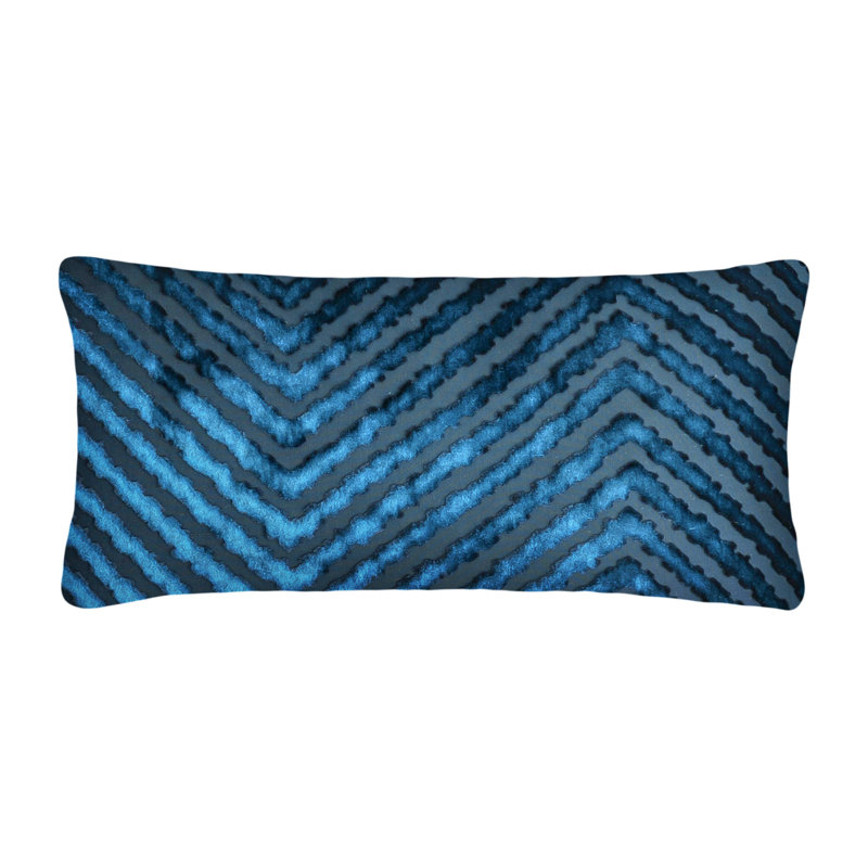  Rectangular Velvet Pillow Cover & Insert, Cobalt Black