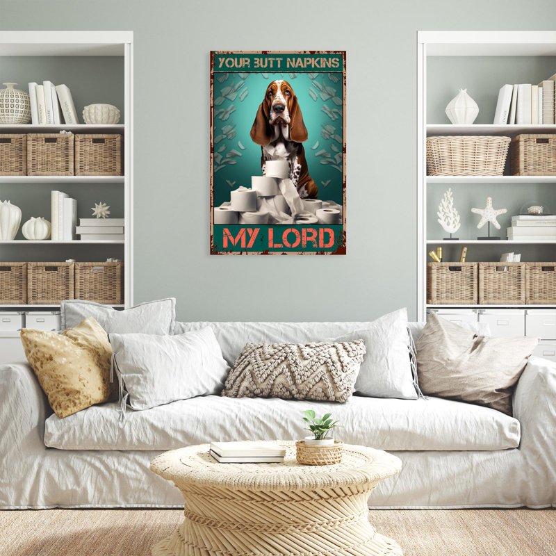Basset hound vos fesses serviettes My Lord, H 36 po x l 24 po x P 1,25 po