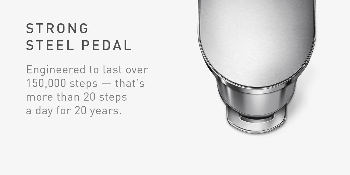 simplehuman 45 Liter / 12 Gallon Slim Hands-Free Kitchen Step Trash Can