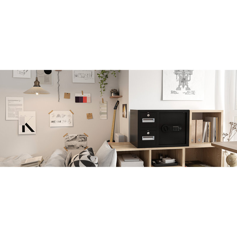 Coffre-fort de sécurité électronique à clavier électronique - 1,85 pieds cubes, noir. À l'intrusion. Sécurisez votre argent, vos bijoux et vos documents. Verrouillage avancé, espace de rangement spacieux, installation sans effort et sécurité. Keep Docs