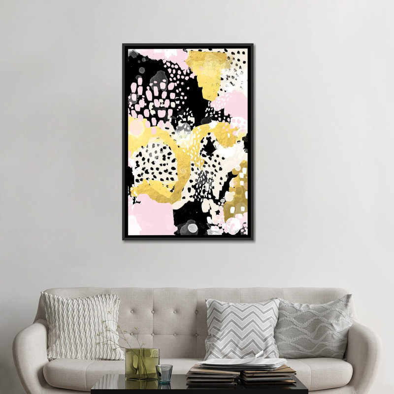 « rosa », reproduction d’art sur toile, Toile avec cadre noir, H 48 po x l 32 po x P 1,5 po