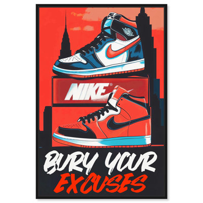 Excuses Sneakers City Retro Decor Canvas Print by Notoriart