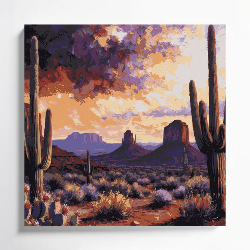 «USA State Arizona», art mural sur toile mauve, H 8 po x l 8 po