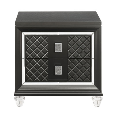 Metallic 2-Drawer Nightstand
