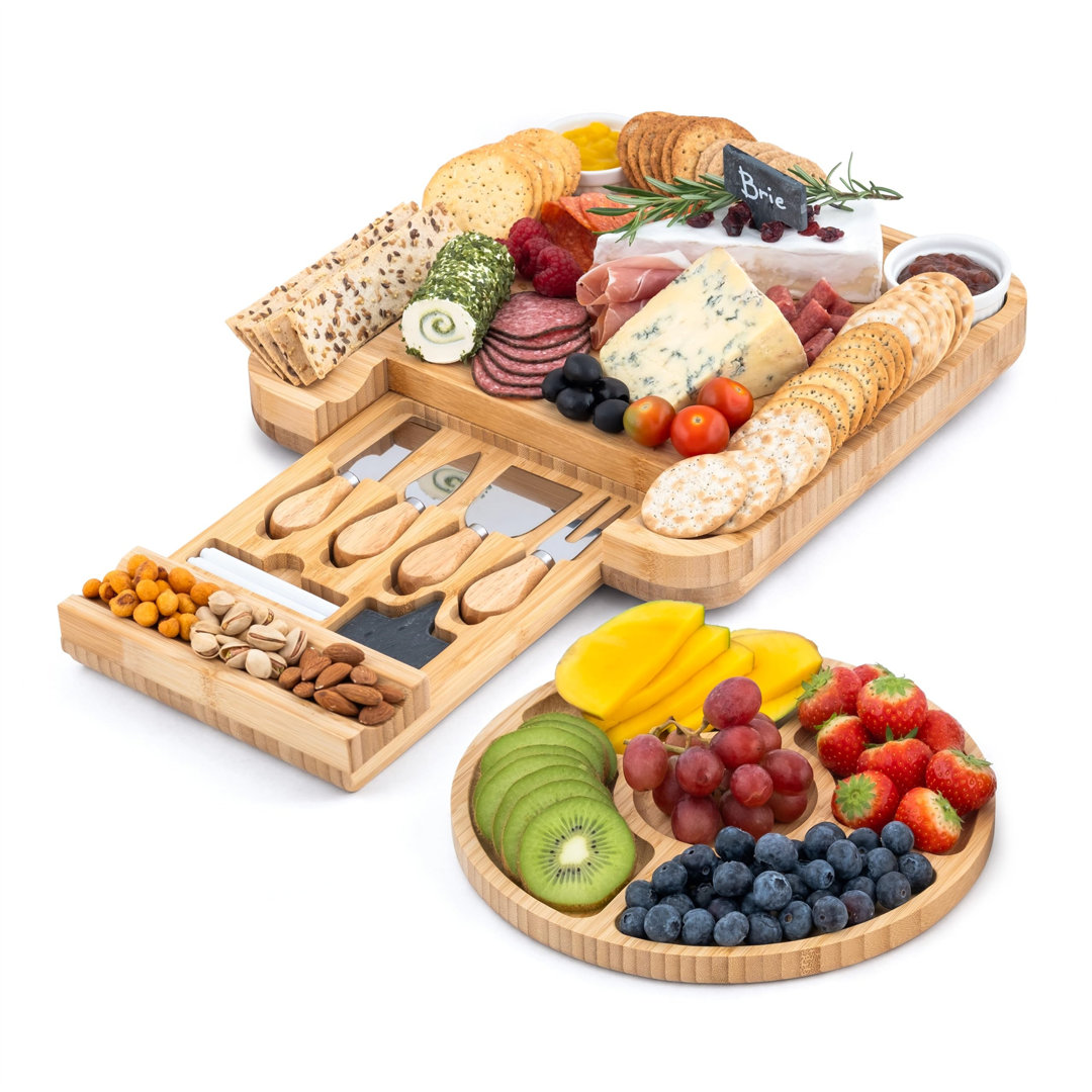 Bamboo Cheese Board And Knife Set