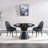 46.85''Faux Marble Top Metal Base Round  Dining Table-93602440