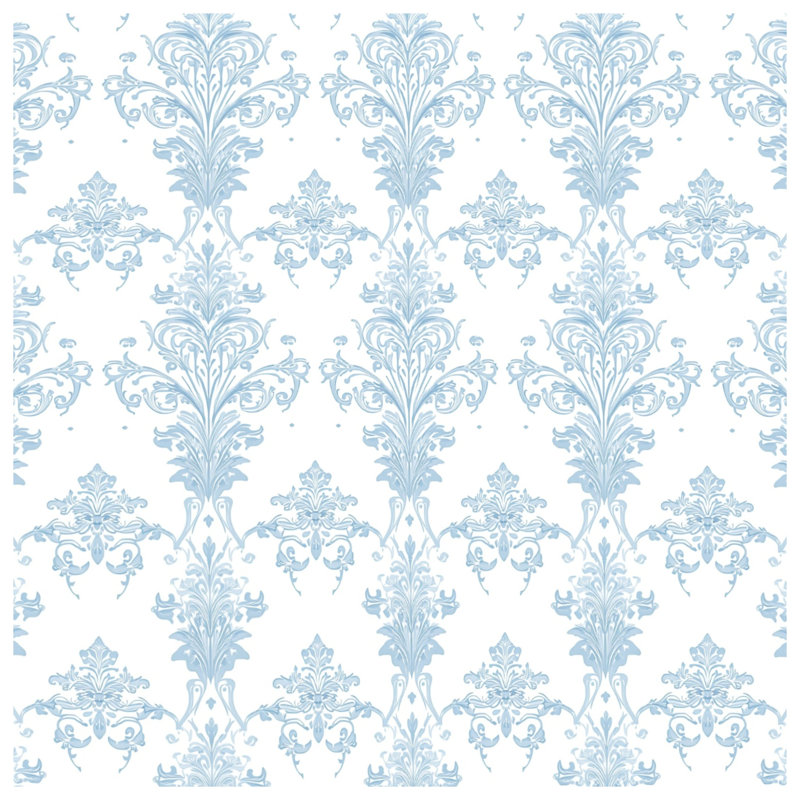 Housses de couette à motif damassé bleu, Twin