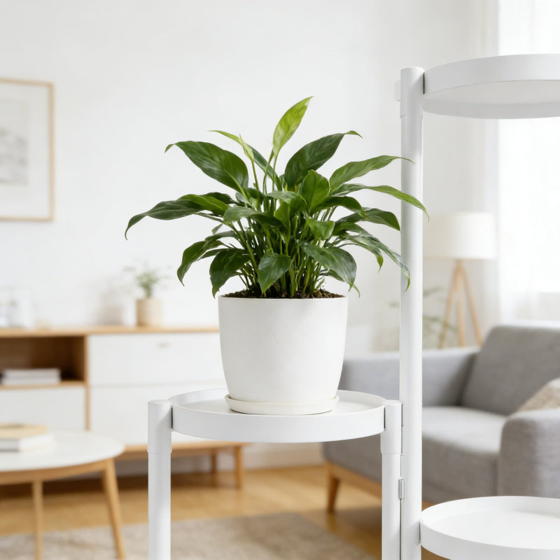 Support de plante d'intérieur en métal à 6 niveaux avec support réglable pour plantes, fer à repasser facile à installer
