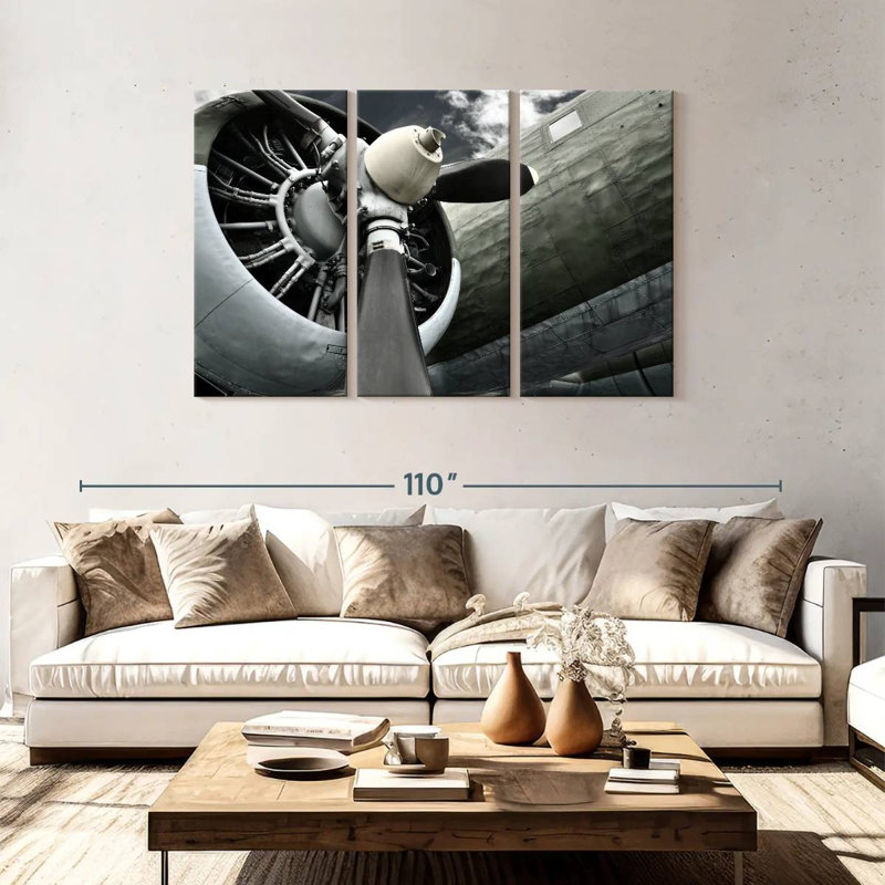 Mehar Black Propeller, 48" H x 74" W
